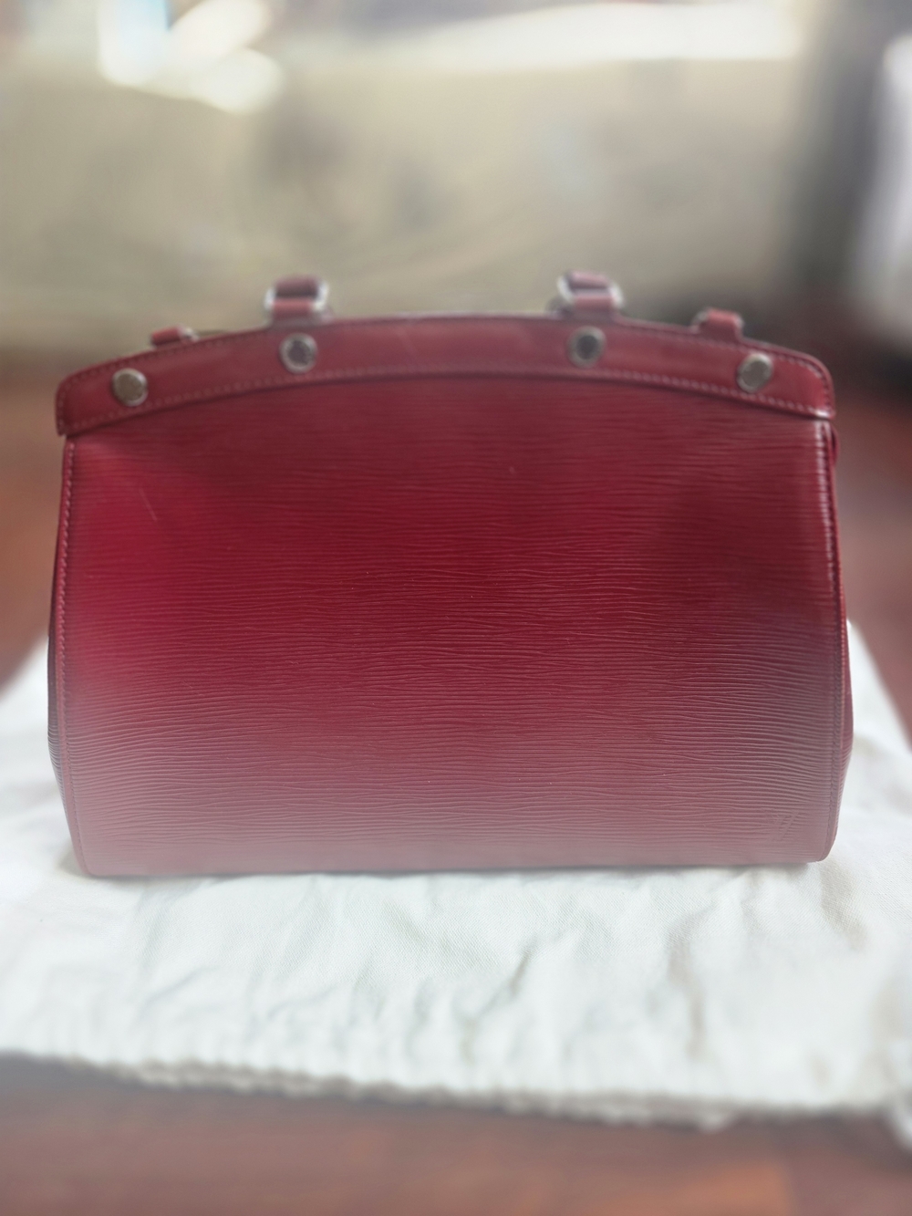 Authentic Louis Vuitton Red Epi Leather Brea with Polished Hardware